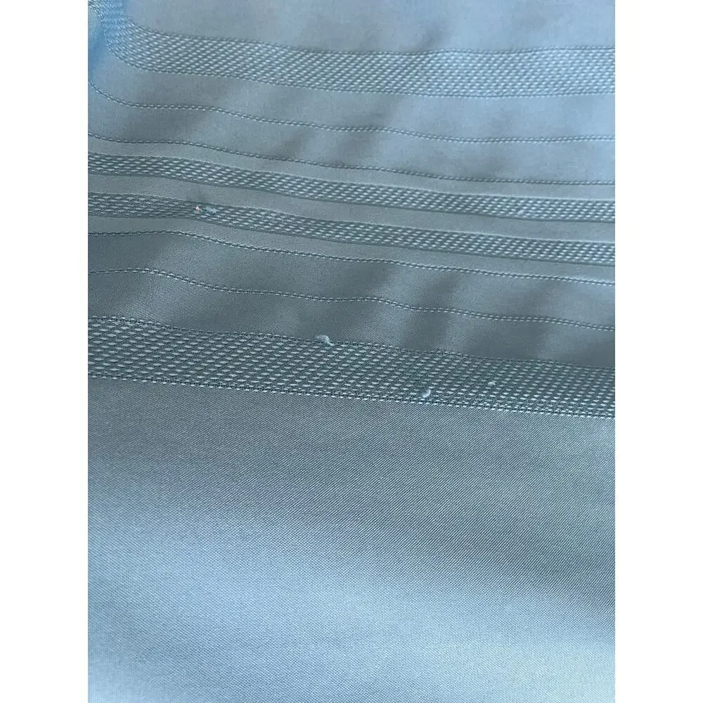 Vintage Blue Woven Damask Tablecloth Rectangular Striped 1980s Fabric Craft
